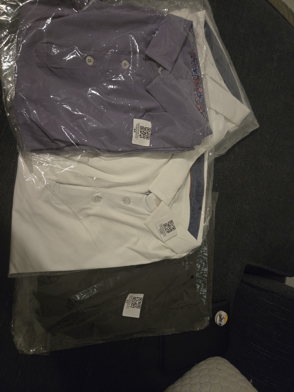 Source Unknown Men's Button-Down Casual Shirts in Purple, White, Brown